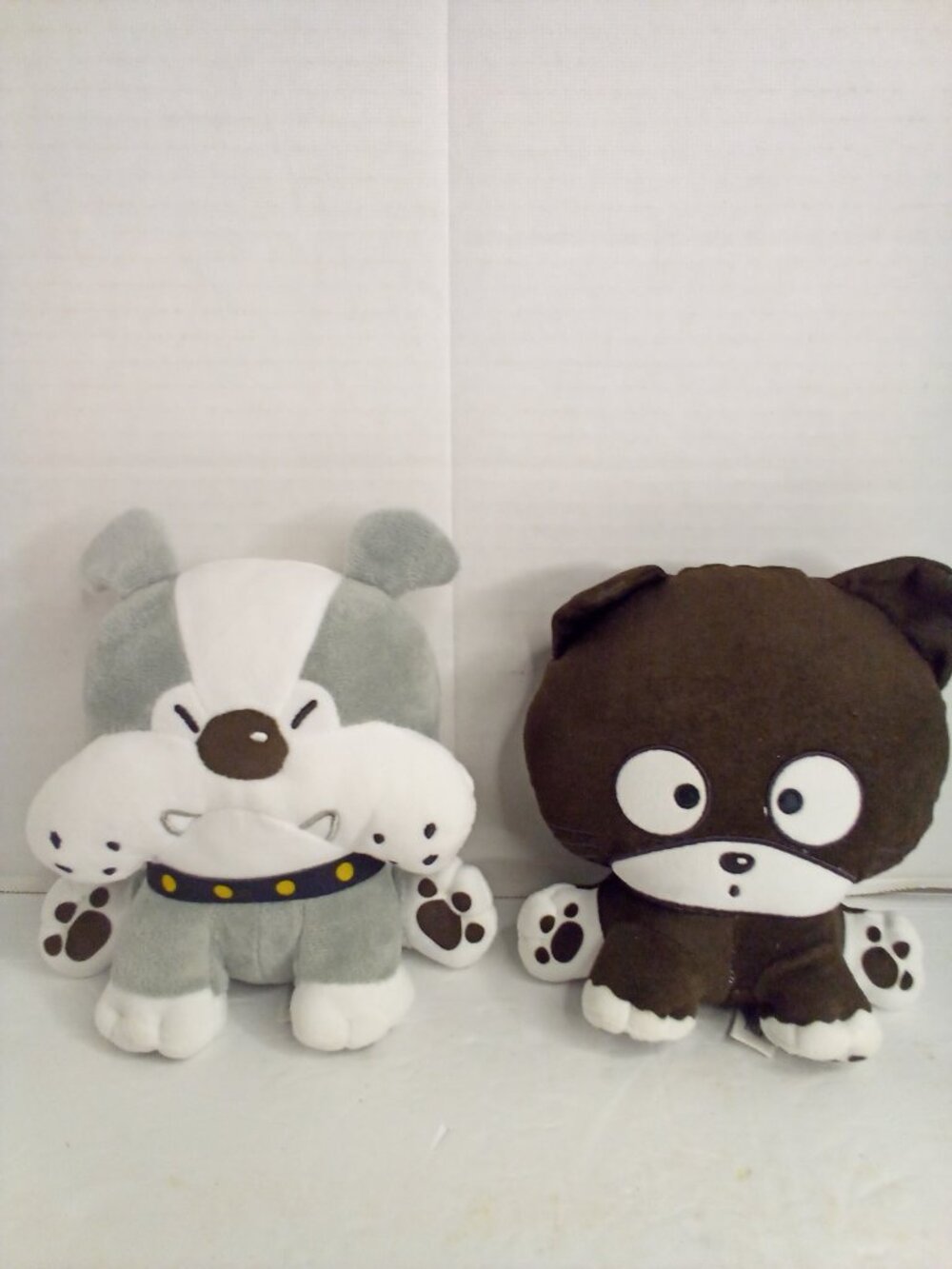 Tama And Friends Plush Toy Dog Cat Lot of 2 Gray Brown 6"